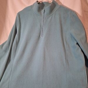 Woman With Women's  Lime Green  Zip-Up Sweater